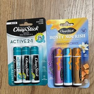 Chap Stick Active 2-in-1 and Honey Nourish Lip Balm Set NEW NWT